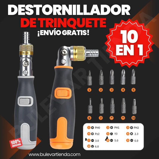 Destornillador de Trinquete RATCHPRO™ 10 en 1 — Magnético y Reversible